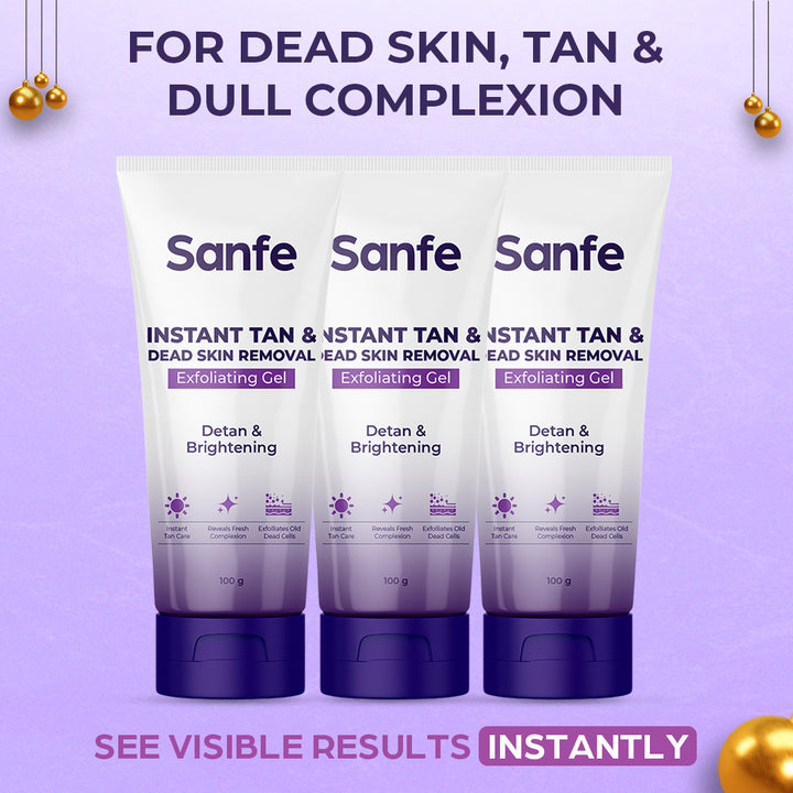 Sanfe Instant Tan & Dead Skin Removal Exfoliating Gel (Pack of 3)
