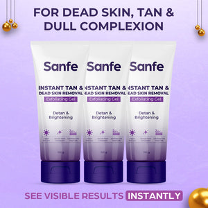 Sanfe Instant Tan & Dead Skin Removal Exfoliating Gel (Pack of 3)
