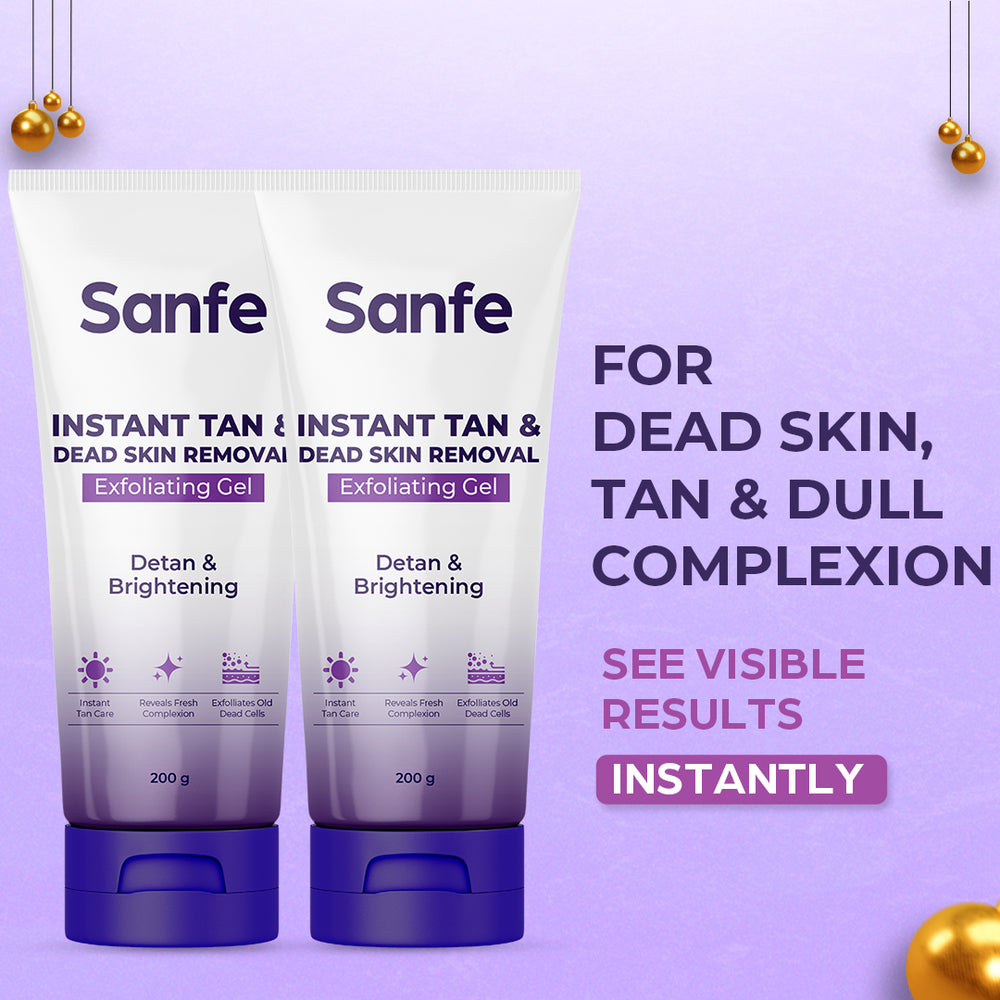 Sanfe Instant Tan & Dead Skin Removal Exfoliating Gel 200g (Pack of 2)