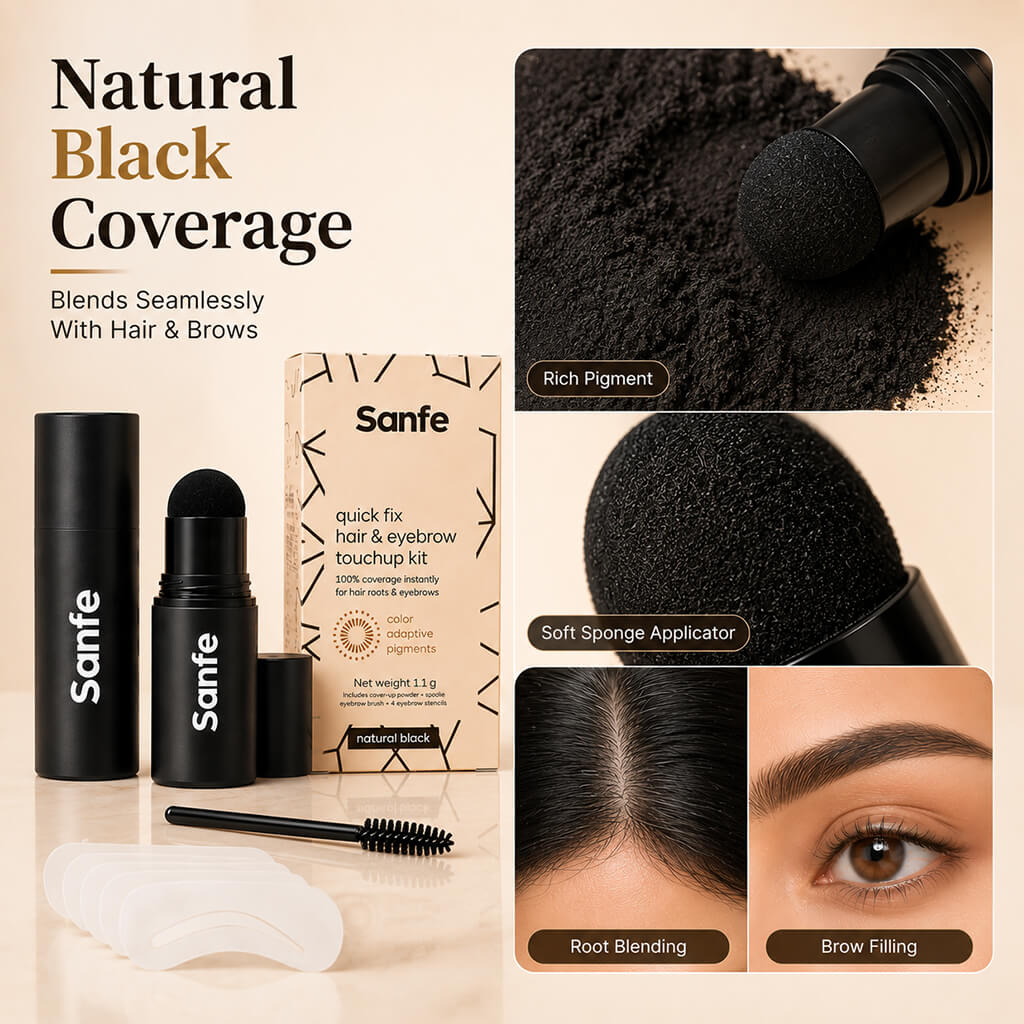 Sanfe Quick Fix Hair & Eyebrow Touch Up Kit - Black (Pack of 2)