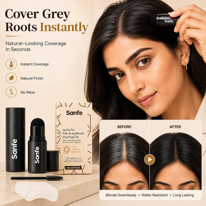 Sanfe Quick Fix Hair & Eyebrow Touch Up Kit - Black (Pack of 2)