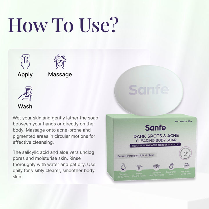 Sanfe Dark Spots & Acne Clearing Body Soap