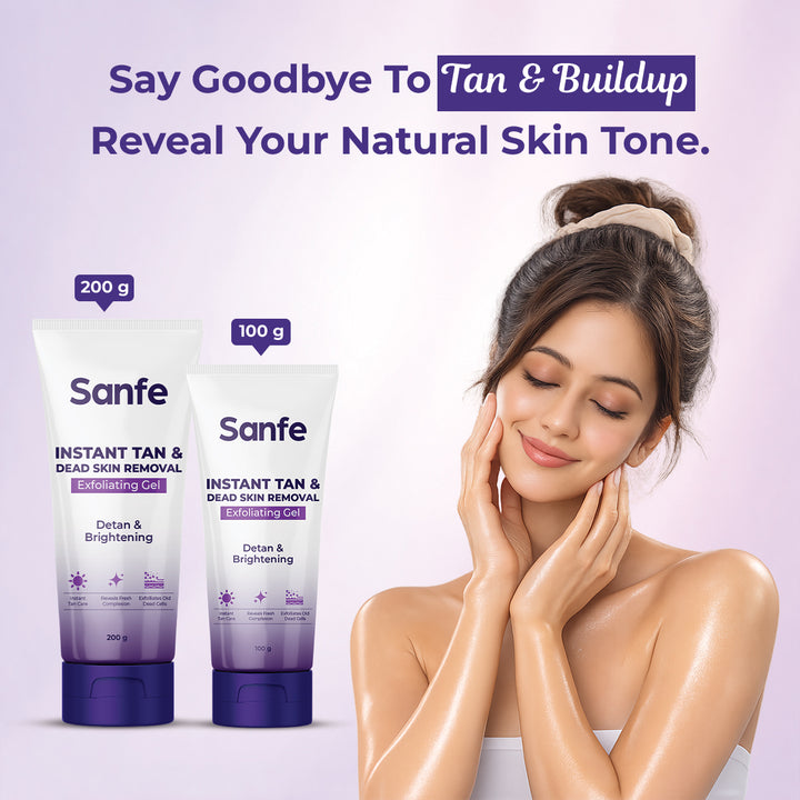 Sanfe Instant Tan & Dead Skin Removal Exfoliating Gel 100g (Pack of 48)