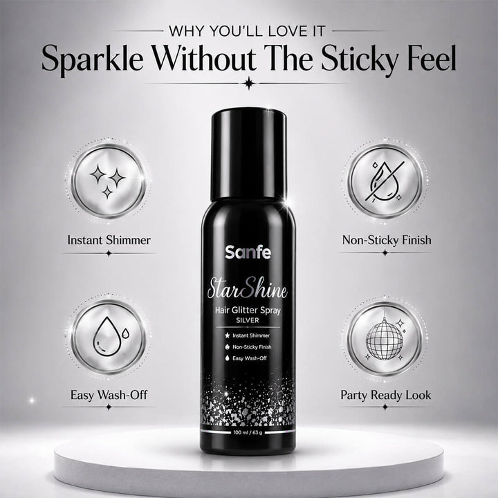 Sanfe StarShine Hair Glitter Spray - Silver