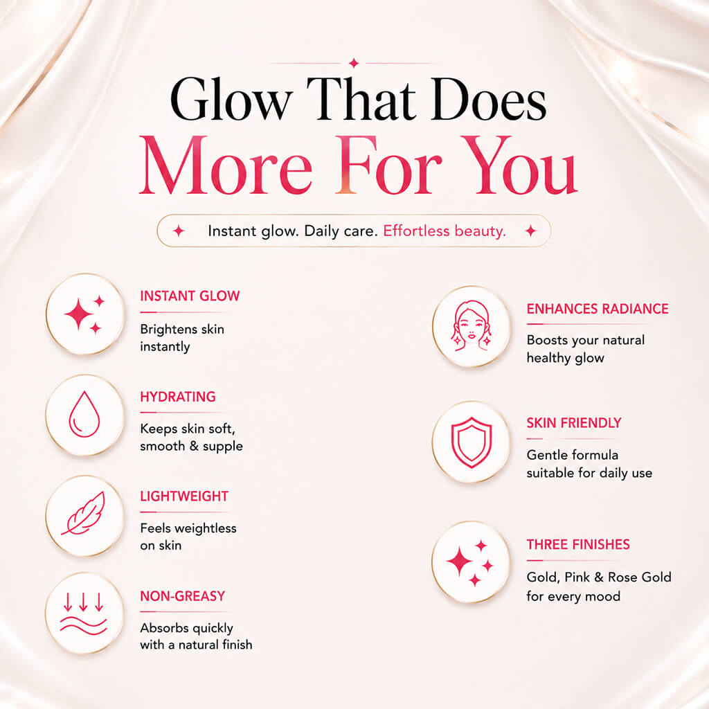 Sanfe GlowAura Strobe Cream Trio Pack | Pink, Gold & Rose Gold - Instant Radiant Glow Collection
