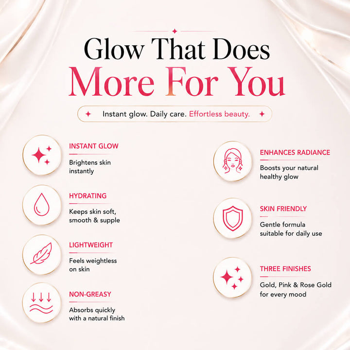 Sanfe GlowAura Strobe Cream Trio Pack | Pink, Gold & Rose Gold - Instant Radiant Glow Collection