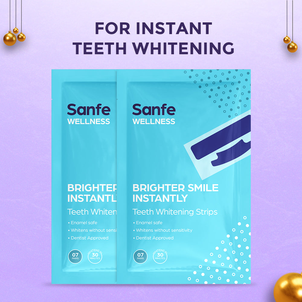 Sanfe Teeth Whitening Strips - 14 Pairs, For men & women