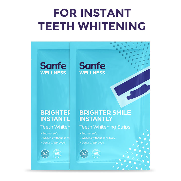 Sanfe Teeth Whitening Strips - 14 Pairs, For men & women