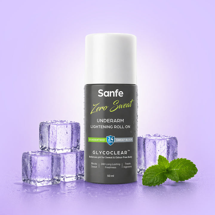 Sanfe Zero Sweat Underarm Lightening Roll On Lightens Men & Women, 50ml