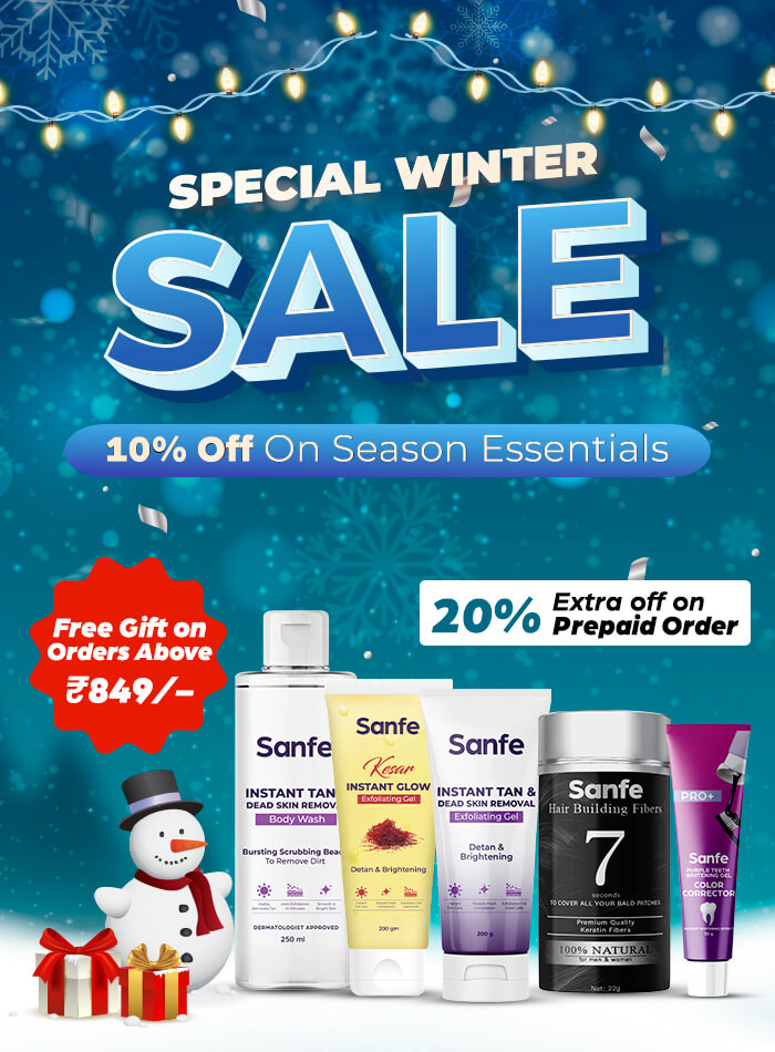 Special winter sale banner with Sanfe Buy 5 Products For ₹999