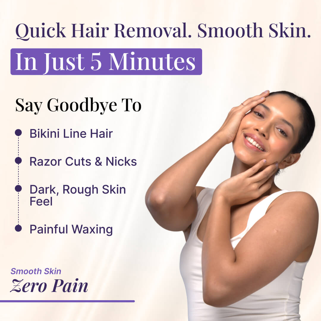 Bikini Line Hair Removal Cream For Pain Free Hair Removal - 50ml