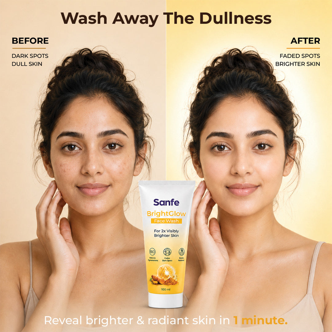 Sanfe Bright glow facewash with Kojic acid & Turmeric