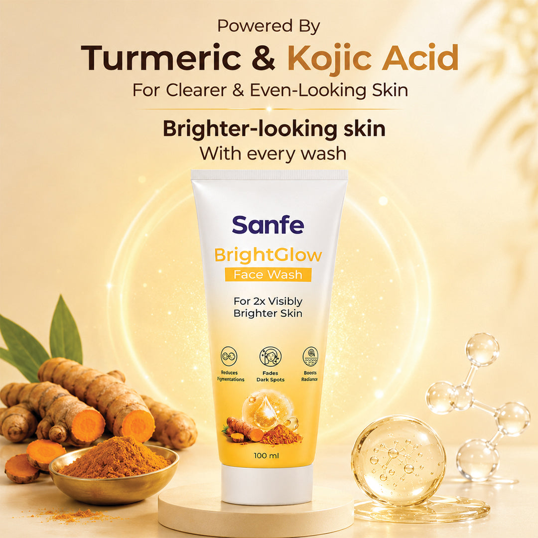 Sanfe Bright glow facewash with Kojic acid & Turmeric