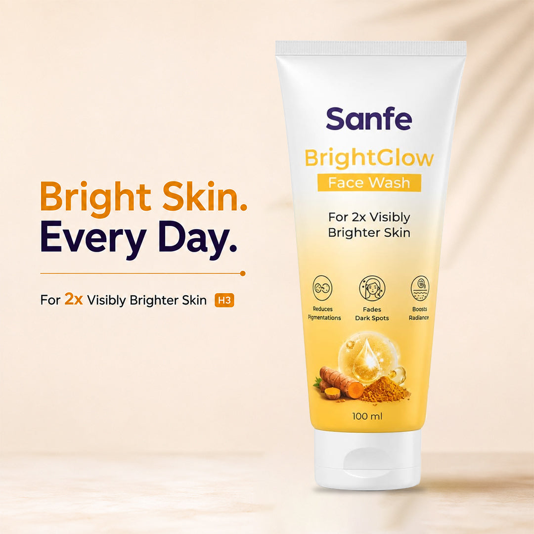 Sanfe Bright glow facewash with Kojic acid & Turmeric