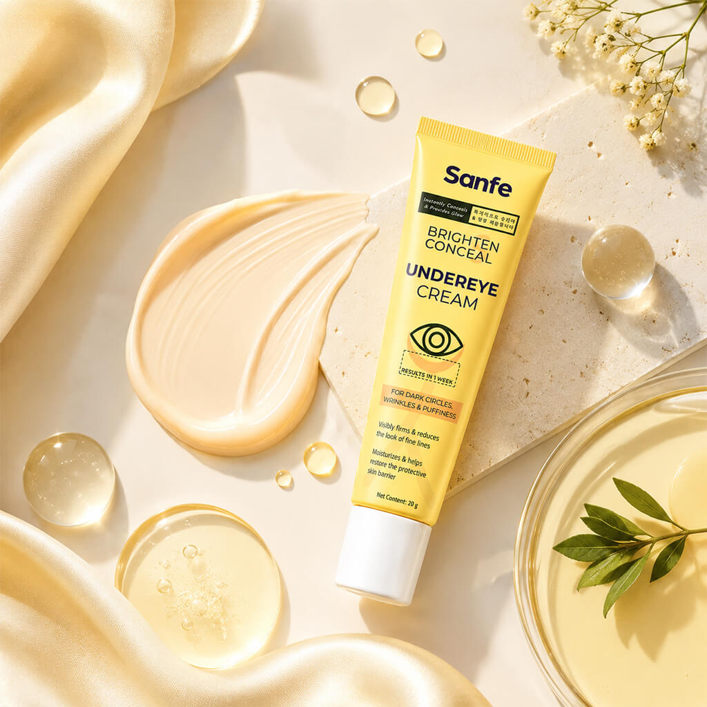 Sanfe Brighten & Conceal Undereye Cream | For dark Circles, wrinkles & Puffiness - 20g (Pack of 3)