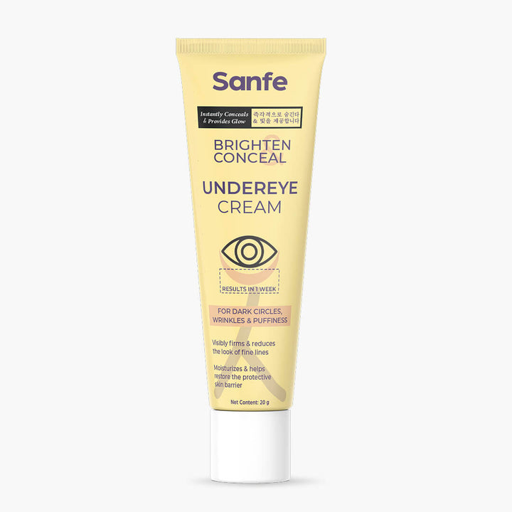 Sanfe Brighten & Conceal Undereye Cream | For dark Circles, wrinkles & Puffiness - 20g