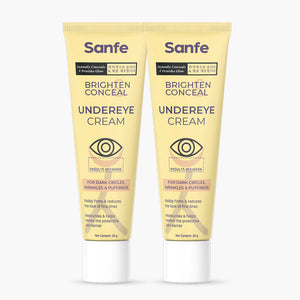 Sanfe Brighten & Conceal Undereye Cream | For dark Circles, wrinkles & Puffiness - 20g (Pack of 2)