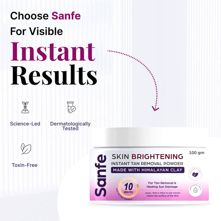 Sanfe Skin Brightening Instant Tan Removal Powder