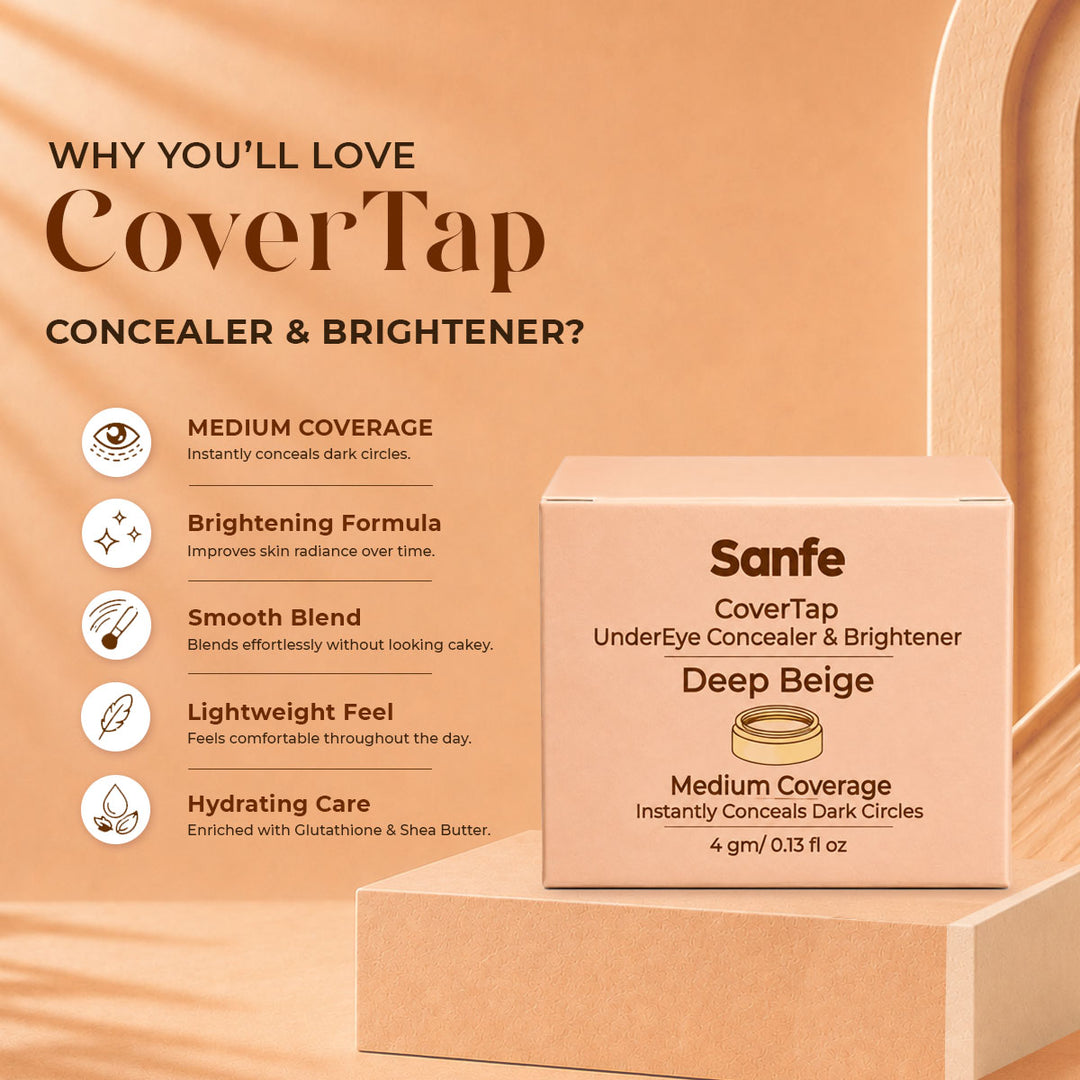 Sanfe CoverTap Undereye Concealer & Brightener - Deep Beige