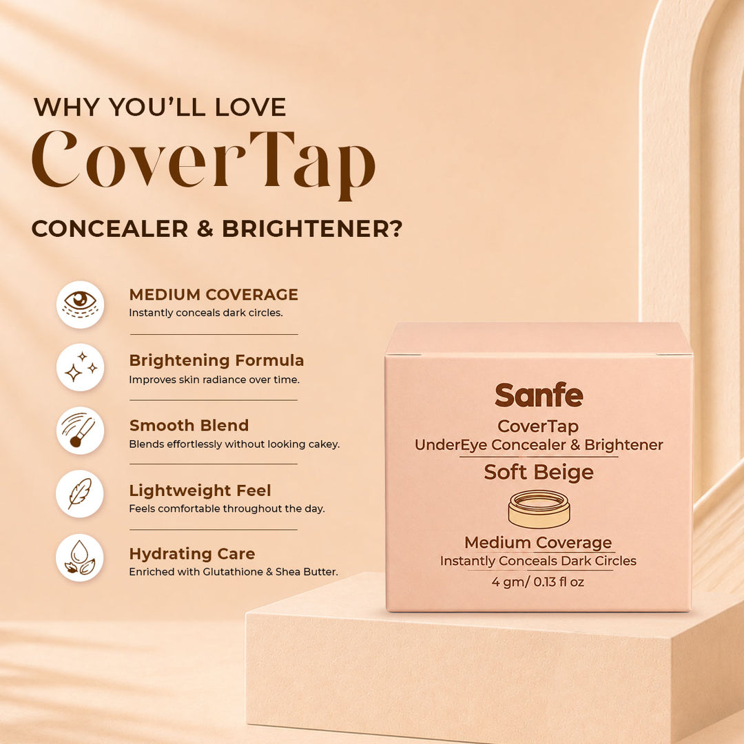 Sanfe CoverTap Undereye Concealer & Brightener - Soft Beige