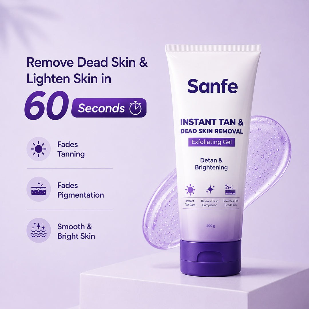 Sanfe Instant Tan & Dead Skin Removal Exfoliating Gel 200g (Pack of 3)
