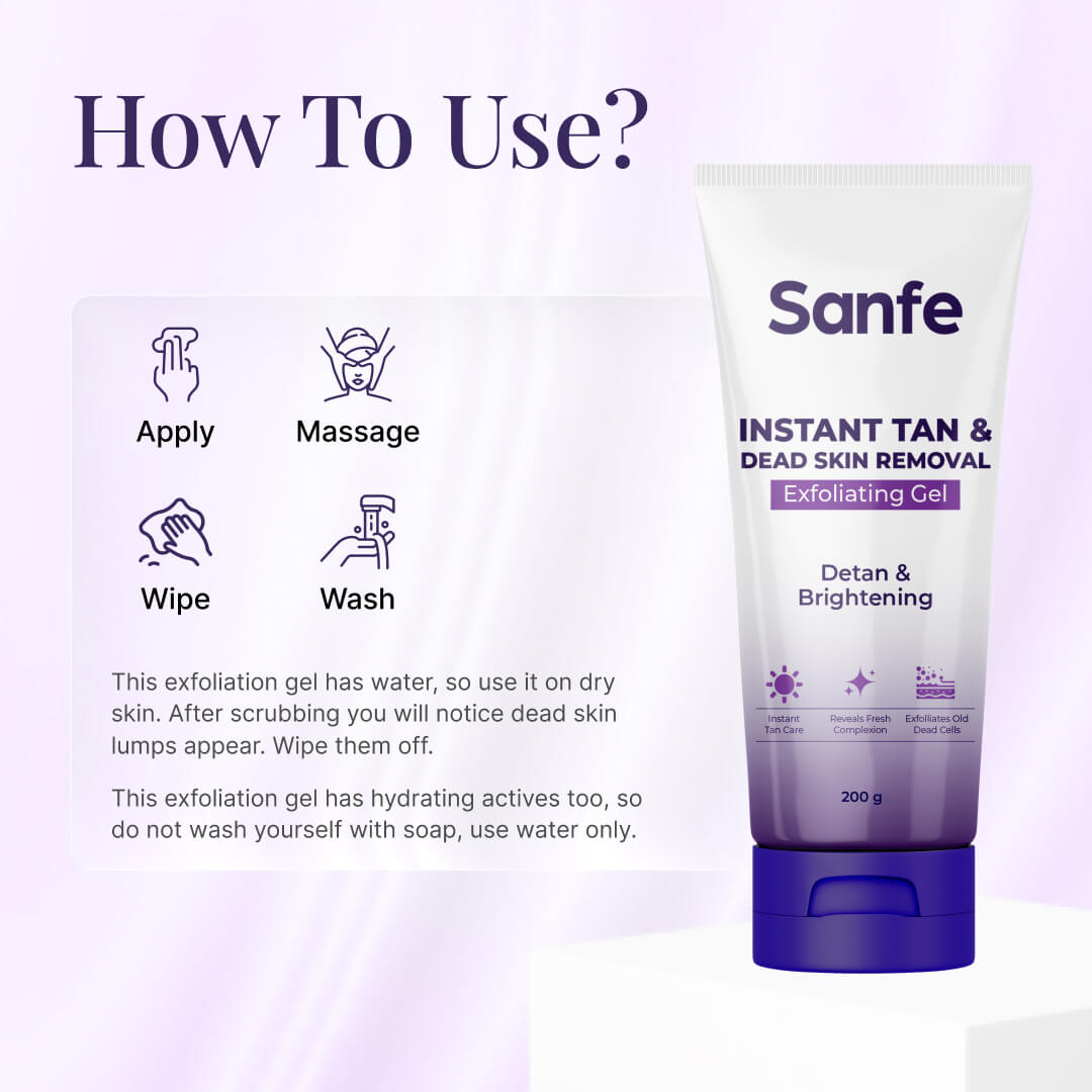 Sanfe Instant Tan & Dead Skin Removal Exfoliating Gel 200g