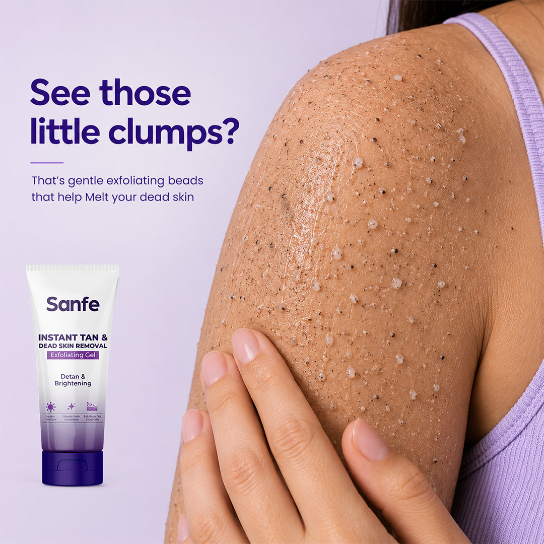 Sanfe Instant Tan & Dead Skin Removal Exfoliating Gel 200g (Pack of 3)