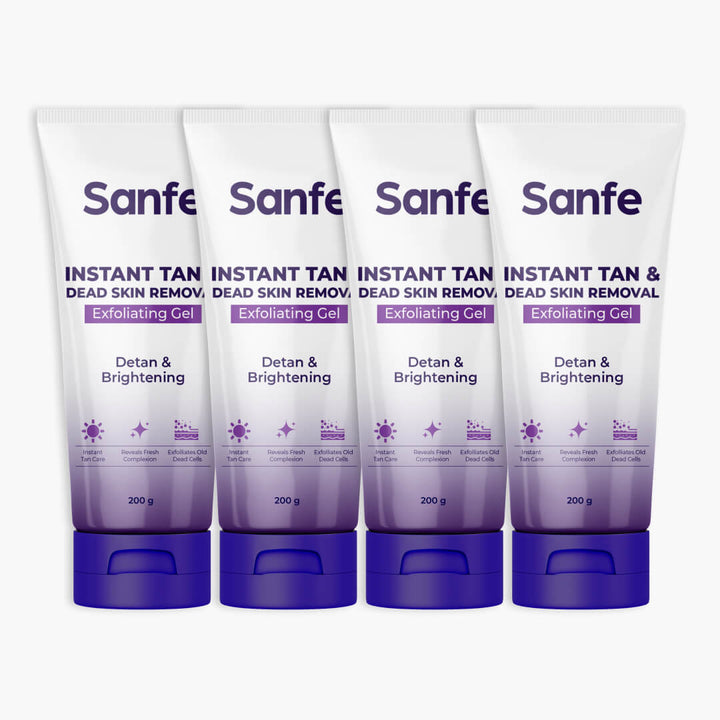 Sanfe Instant Tan & Dead Skin Removal Exfoliating Gel 200g (Pack of 4)