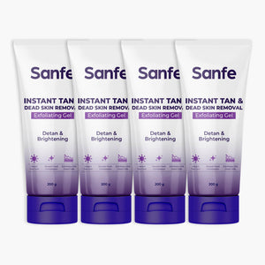Sanfe Instant Tan & Dead Skin Removal Exfoliating Gel 200g (Pack of 4)