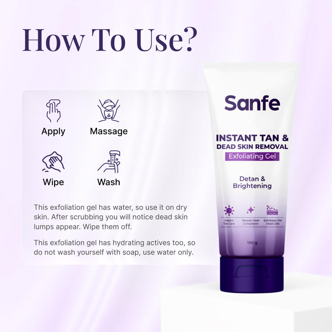 Sanfe Instant Tan & Dead Skin Removal Exfoliating Gel