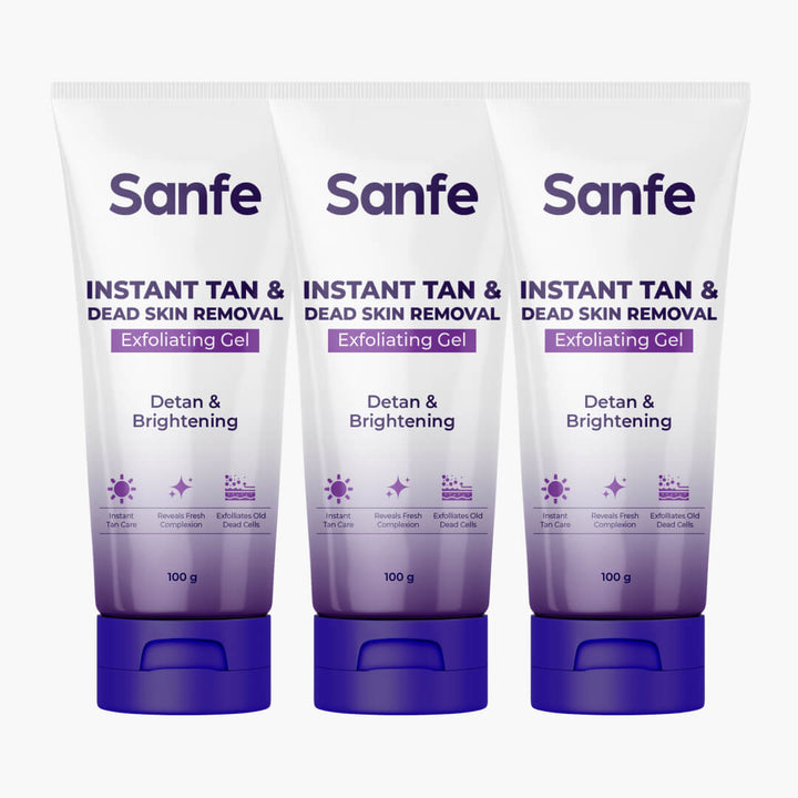 Sanfe Instant Tan & Dead Skin Removal Exfoliating Gel (Pack of 3)