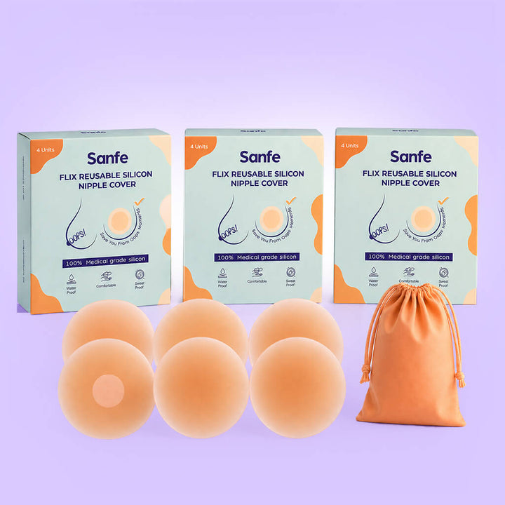Sanfe Flix Reusable Silicone Nipple Cover (Pack of 3)