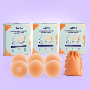 Sanfe Flix Reusable Silicone Nipple Cover (Pack of 3)