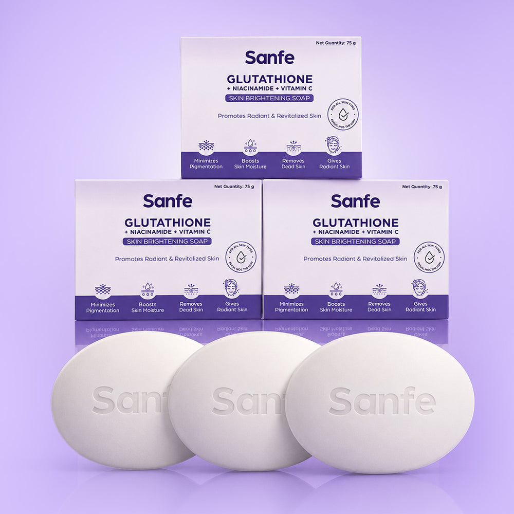 Sanfe Glutathione + Niacinamide + Vitamin C Brightening Soap 75gm (Pac Sanfe Glutathione + Niacinamide + Vitamin C Brightening Soap 75gm (Pac