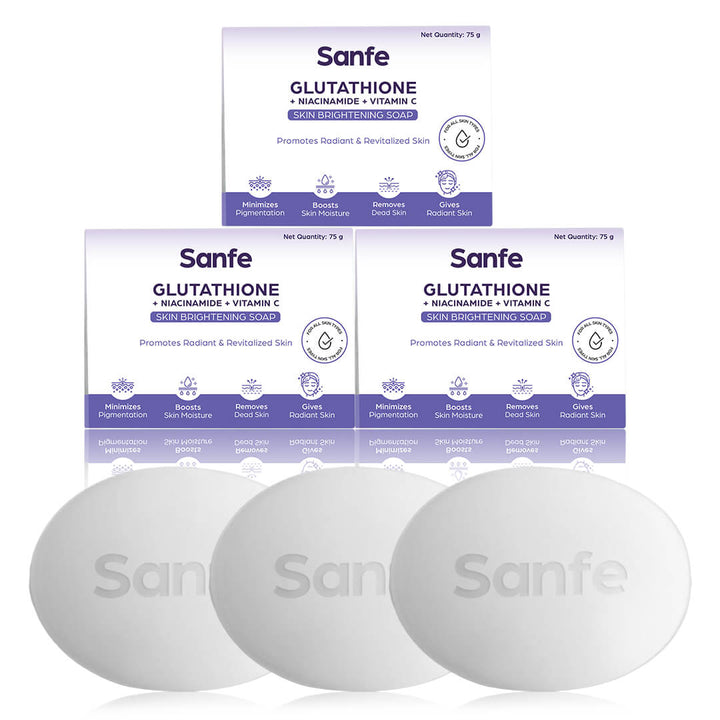 Sanfe Glutathione + Niacinamide + Vitamin C Brightening Soap 75gm (Pack of 3)
