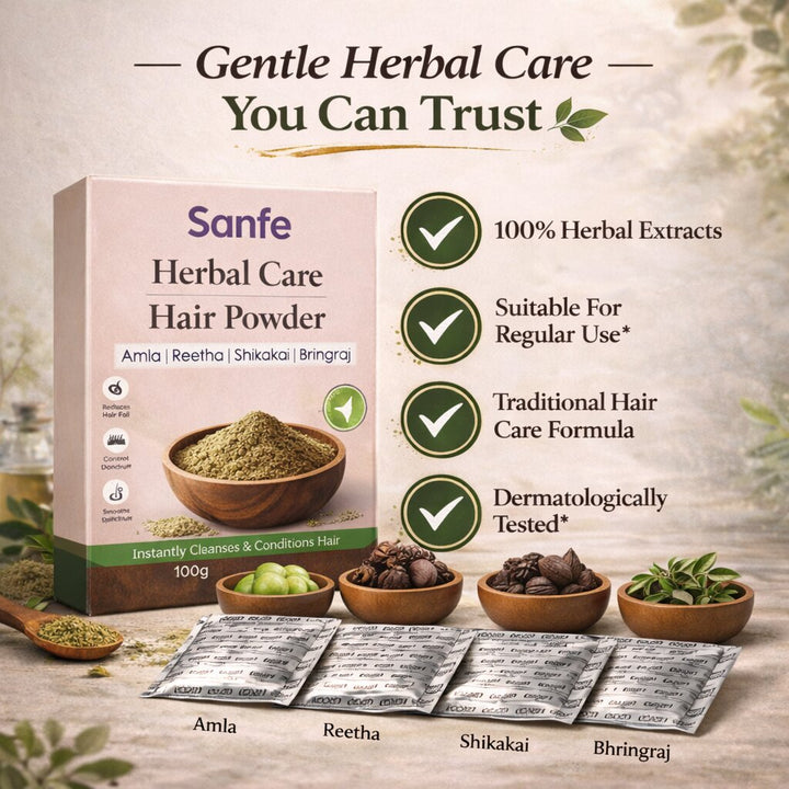 Herbal hair care powders - Amla Reetha Shikakai Bhringraj - 200g (Pack of 3)
