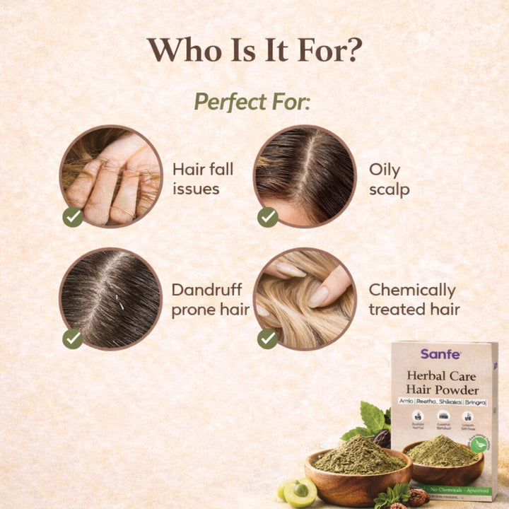 Herbal hair care powders - Amla Reetha Shikakai Bhringraj - 200g (Pack of 3)