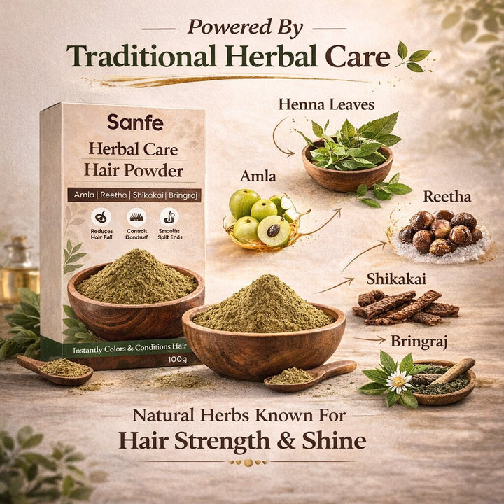 Herbal hair care powders - Amla Reetha Shikakai Bhringraj - 200g (Pack of 3)