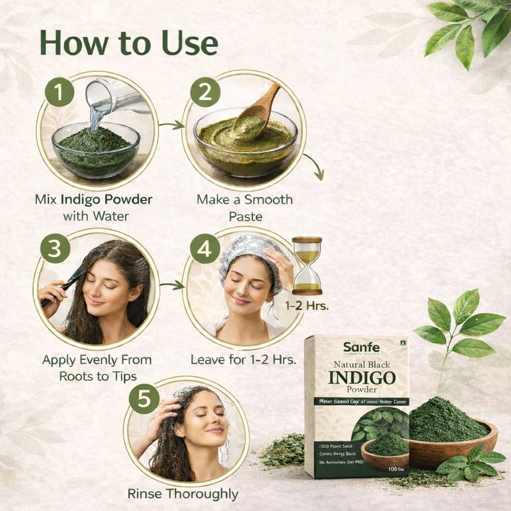 Indigo powder - Organic heena powder for black hair - 100g