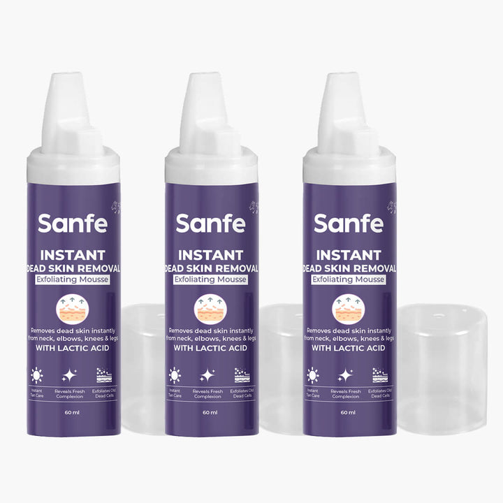 Sanfe Instant Dead Skin Removal Exfoliating Mousse - 60ml (Pack of 3)