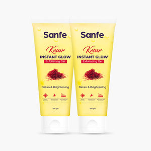 Sanfe Kesar Instant Glow Exfoliating Gel - 100g (Pack of 2)