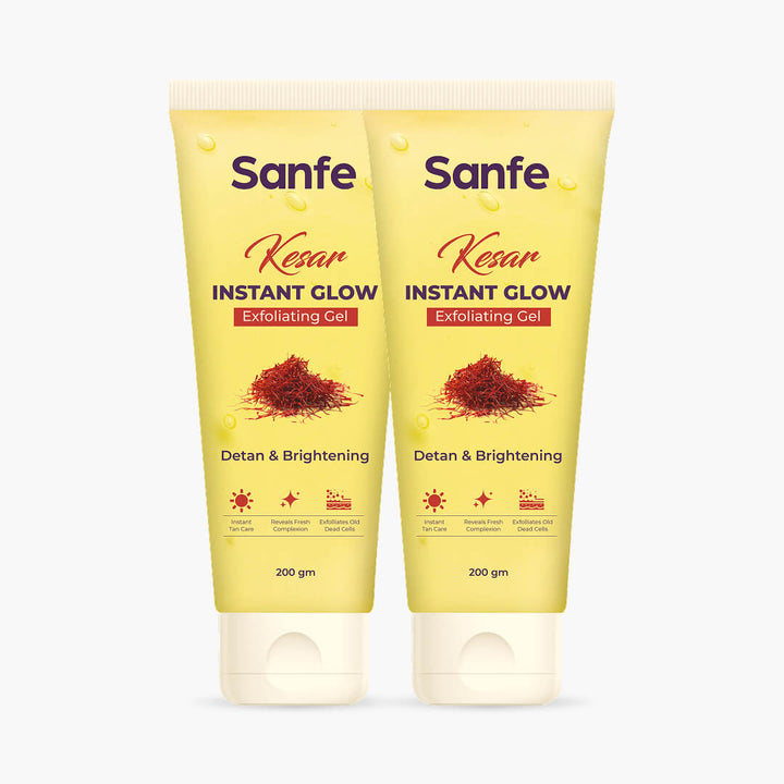 Sanfe Kesar Instant Glow Exfoliating Gel - 200gm (Pack of 2)