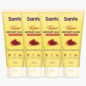 Sanfe Kesar Instant Glow Exfoliating Gel - 200gm (Pack of 4)