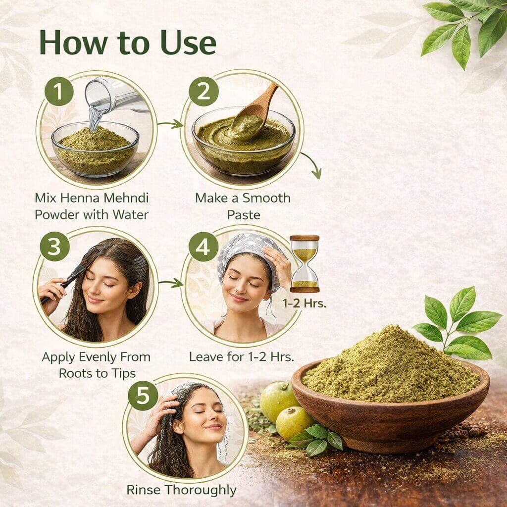 Natural Henna Mehendi Powder for Hair Color and Growth - 100g