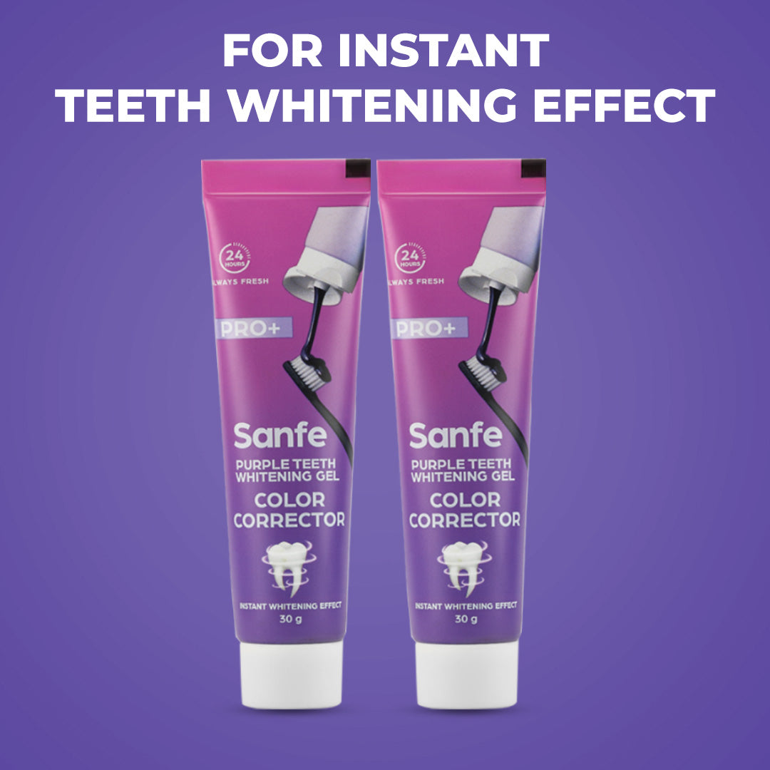 Purple Teeth Whitening Gel - Instant Color Corrector (60g, 2x30g)