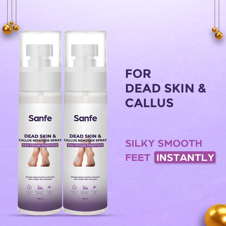 Sanfe Dead Skin & Callus Remover Spray - 100ml (Pack of 2)
