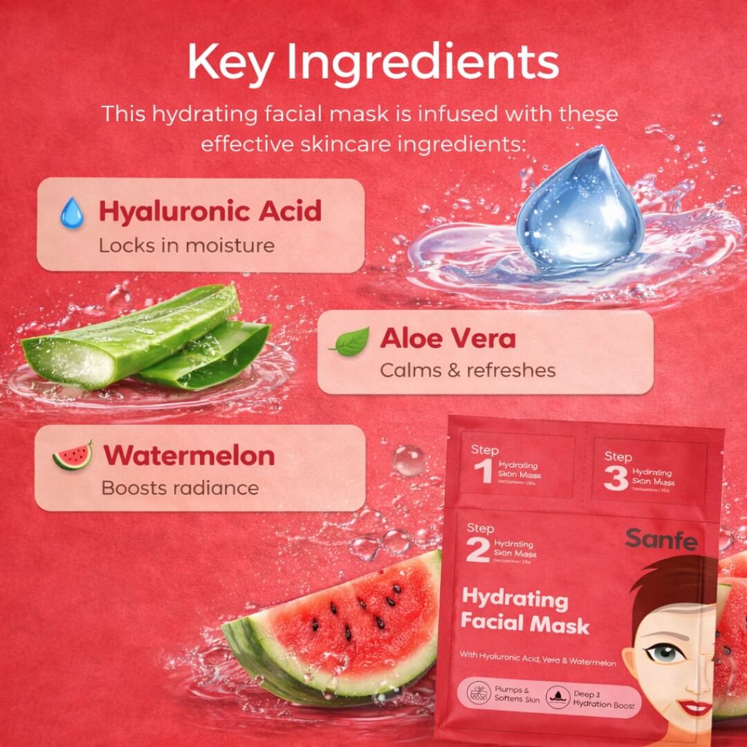 Sanfe Hydrating Facial Mask (Pack of 5)