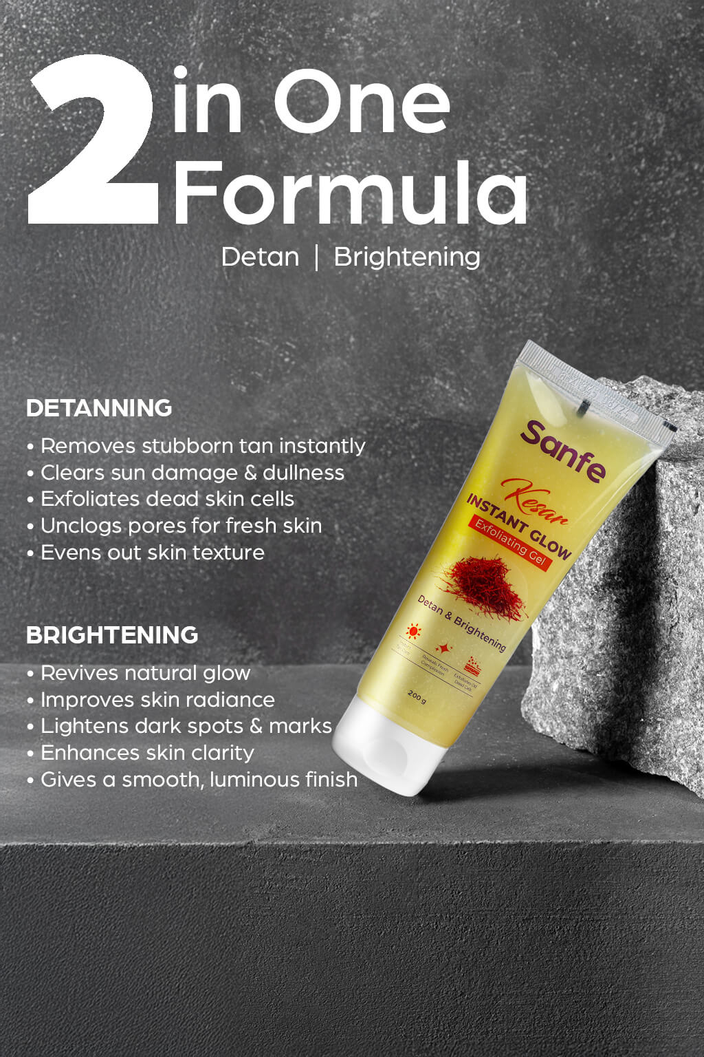 Sanfe Kesar Instant Glow Exfoliating Gel - 200g