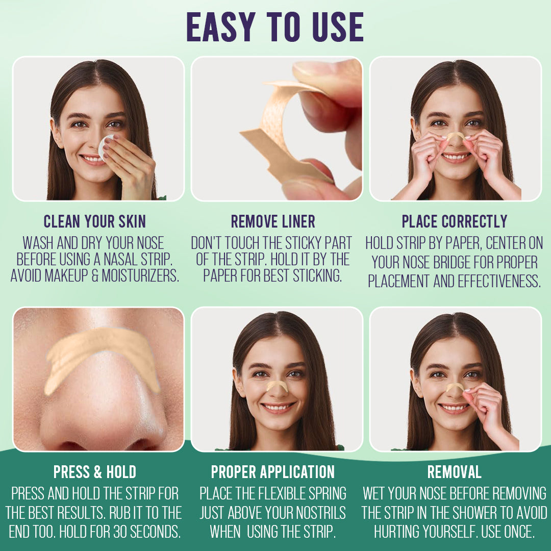 Sanfe Nasal Strips | Breathe Better Instantly | Relieves nasal congestion | No side effects, 8 hr relief | 10 Patches, For men & women
