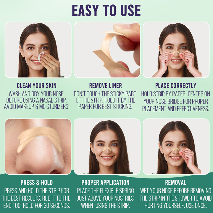 Sanfe Nasal Strips | Breathe Better Instantly | Relieves nasal congestion | No side effects, 8 hr relief | 10 Patches, For men & women